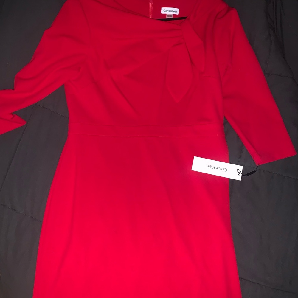 Red Calvin Klein dress, Size 14, never worn.
